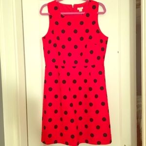 Red and black polka dot dress